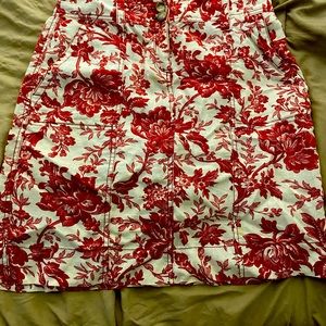 Ann Taylor linen floral skirt size 0